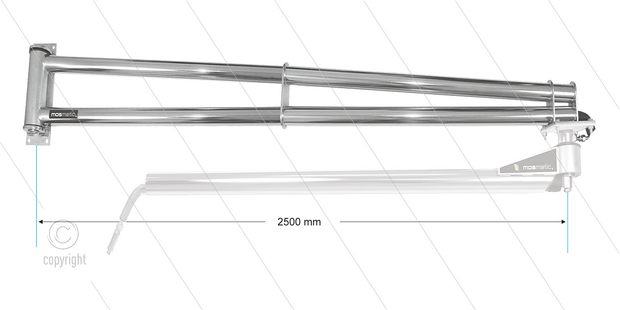 Mosmatic WSA - Zwenkarm verlenging wandmontage - L=2500mm - aansluiting in: 1/4&quot; bi x uit: M14x1,5 bu