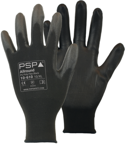 PSP 10-610 Allround PU Black Poly - 12 paar
