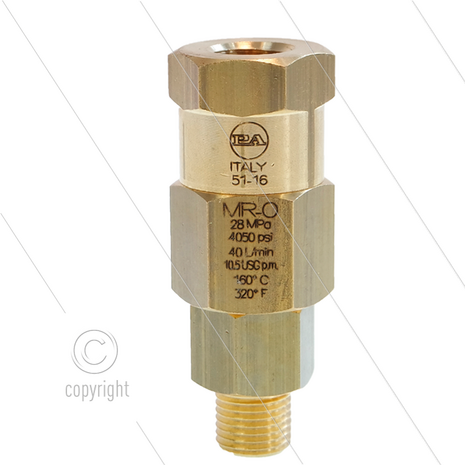 MR-O - Swivel - messing - 250 Bar - 40 l/min - max 90&deg;C - 30 tpm - 1/4" bi x 1/4" bu