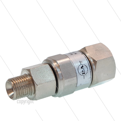 SW25 - Swivel - RVS / messing - 250 Bar - 40 l/min - max 90&deg;C - 30 tpm - 1/4" bu x 3/8" bi