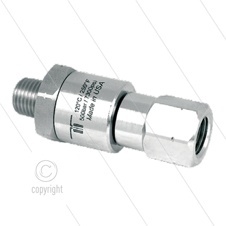 DGVI Swivel - recht - 1 lager - 1/4" bi x 1/4" bu - 500 Bar - NW6 - 30 tpm - max 120&deg;C - Afdichting NBR - Huis: RVS - Binnenwerk: RVS