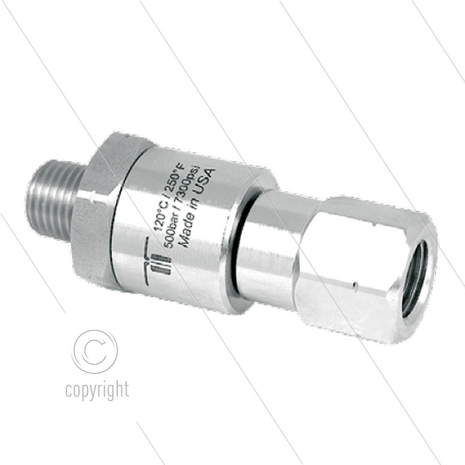 DGVI Swivel - recht - 1 lager - 1/2" bi x 1/2" bu - 500 Bar - NW9 - 30 tpm - max 120&deg;C - Afdichting NBR - Huis: RVS - Binnenwerk: RVS