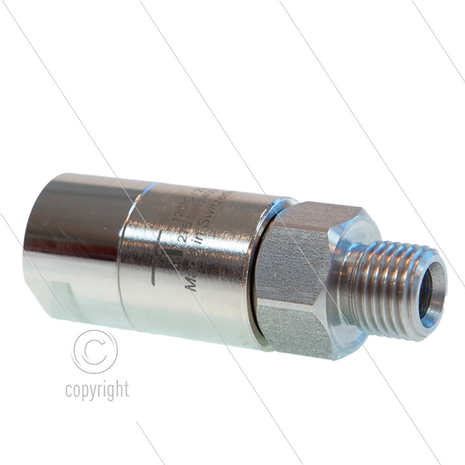DGS Swivel - recht - 2 lagers - 1/4" bi x 1/4" bu - 275 Bar - NW6 - 30 tpm - max 120&deg;C - Afdichting NBR - Huis: messing vernikkeld - Binnenwerk: RVS