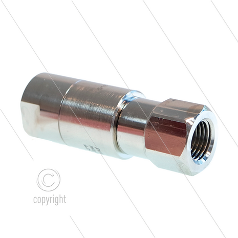 DGS Swivel - recht - 2 lagers - 2 x 1/4" bi - 275 Bar - NW6 - 30 tpm - max 120&deg;C - Afdichting NBR - Huis: messing vernikkeld - Binnenwerk: RVS