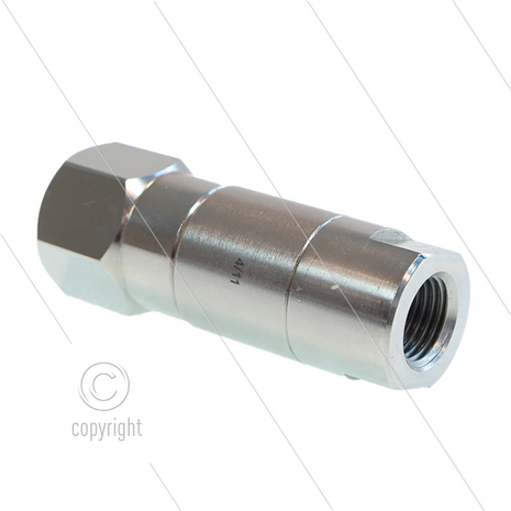 DGS Swivel - recht - 2 lagers - 1/4" bi x 3/8" bi - 275 Bar - NW6 - 30 tpm - max 120&deg;C - Afdichting NBR - Huis: messing vernikkeld - Binnenwerk: RVS