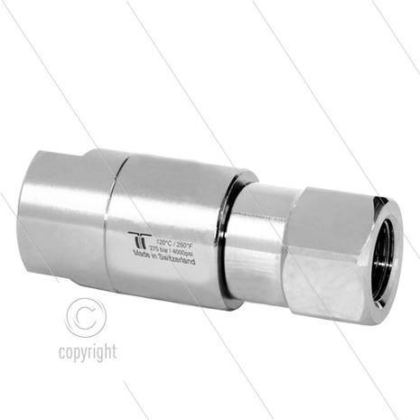 DGS Swivel - recht - 2 lagers - 2 x 3/8" bi - 275 Bar - NW6 - 30 tpm - max 120&deg;C - Afdichting NBR - Huis: messing vernikkeld - Binnenwerk: RVS
