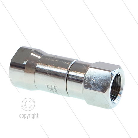 DGS Swivel - recht - 2 lagers - 2 x 3/8" bi - 275 Bar - NW6 - 30 tpm - max 120&deg;C - Afdichting NBR - Huis: messing vernikkeld - Binnenwerk: RVS