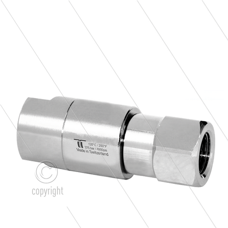 DGS Swivel - recht - 2 lagers - 2 x 3/8" bi - 275 Bar - NW9 - 30 tpm - max 120&deg;C - Afdichting NBR - Huis: messing vernikkeld - Binnenwerk: RVS