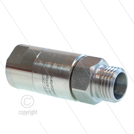 DGS Swivel - recht - 2 lagers - 1/4" bi x M16x1,5 bu - 275 Bar - NW6 - 30 tpm - max 120&deg;C - Afdichting NBR - Huis: messing vernikkeld - Binnenwerk: RVS