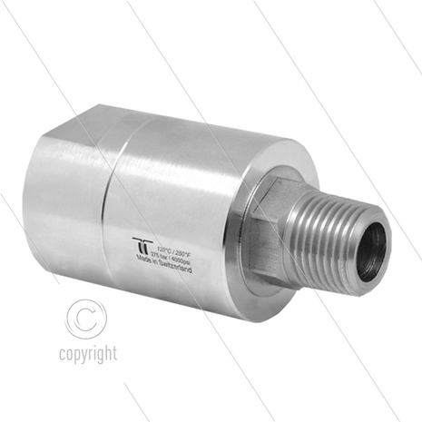 DGE Swivel - recht - 1 lager - 1" bi x 1" bu - 200 Bar - NW24 - 30 tpm - max 120&deg;C - Afdichting NBR - Huis: messing vernikkeld - Binnenwerk: RVS - High flow
