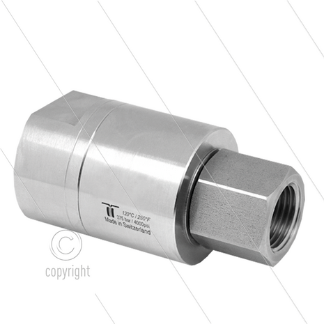 DGE Swivel - recht - 1 lager - 2 x 1/2"bi - 275 Bar - NW13 - 30 tpm - max 120&deg;C - Afdichting NBR - Huis: messing vernikkeld - Binnenwerk: RVS - High flow