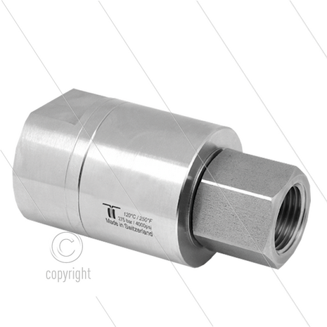 DGE Swivel - recht - 1 lager - 2 x 1" bi - 200 Bar - NW24 - 30 tpm - max 120&deg;C - Afdichting NBR - Huis: messing vernikkeld - Binnenwerk: RVS - High flow